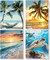 4 Pack Beach Sea Turtle Arts and Crafts for Adults Beginne (9 * 12 Inch)